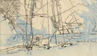 Map of Manhattan beach and Oriental Hotel
